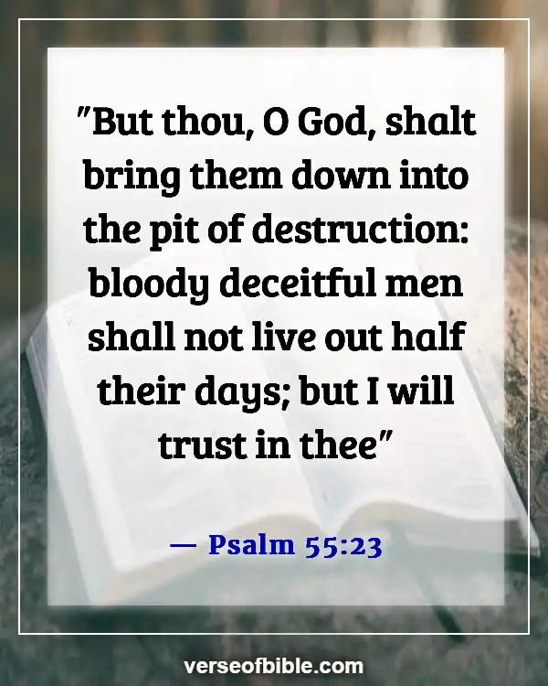Bible Verses About The Wicked Being Punished  (Psalm 55:23)