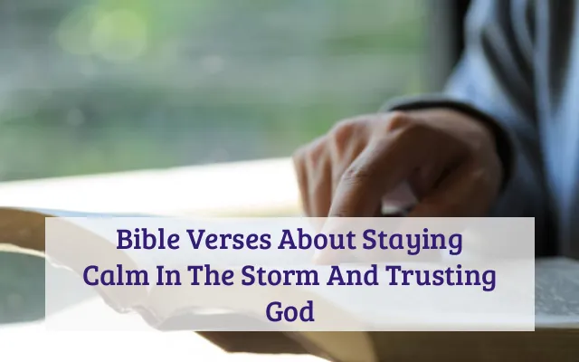 Bible Verses About Staying Calm In The Storm And Trusting God