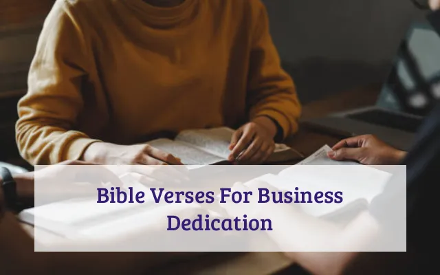 Bible Verses For Business Dedication