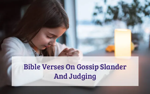 Bible Verses On Gossip Slander And Judging